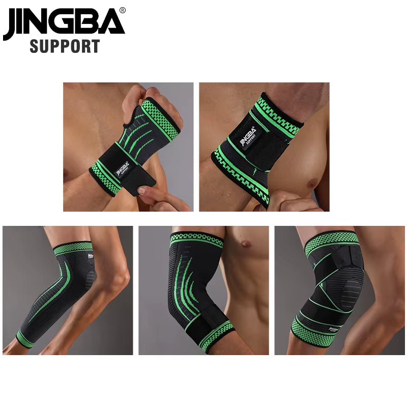 1PCS Football Ankle Support+Basketball Knee Pad Elbow Brace Support Protector +Wristband Boxing Hand Wrap Support