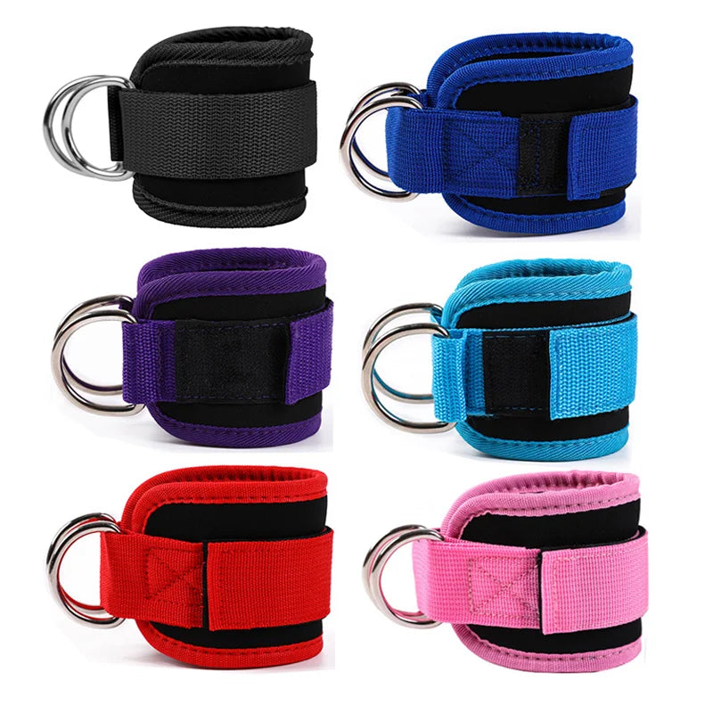 Fitness Ankle Straps Adjustable D-Ring Support Cuffs Gym Leg Strength Workouts Pulley with Buckle Sports Guard Safety Abductors