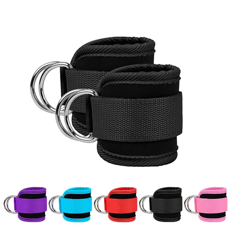 Fitness Ankle Straps Adjustable D-Ring Support Cuffs Gym Leg Strength Workouts Pulley with Buckle Sports Guard Safety Abductors
