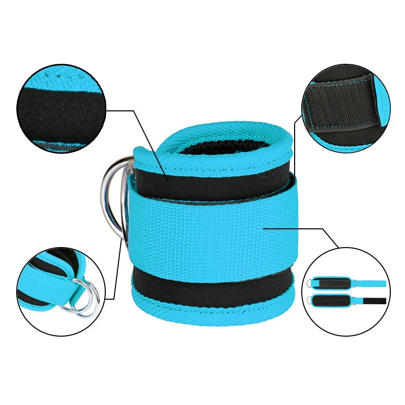 Fitness Ankle Straps Adjustable D-Ring Support Cuffs Gym Leg Strength Workouts Pulley with Buckle Sports Guard Safety Abductors