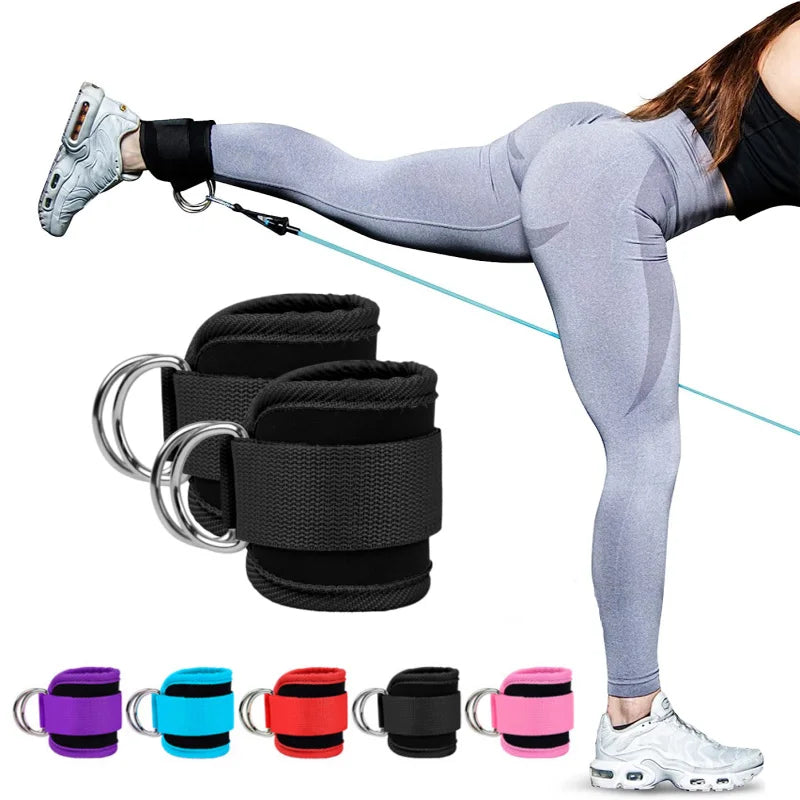 Fitness Ankle Straps Adjustable D-Ring Support Cuffs Gym Leg Strength Workouts Pulley with Buckle Sports Guard Safety Abductors